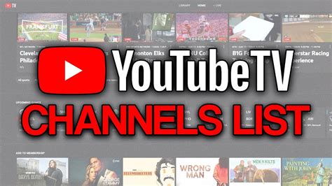 list of youtube tv channels